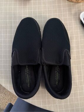 Skechers Men’s Black Slip-On Mesh Loafers